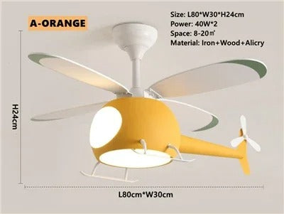 AuroraWhirl Kids Lighting Fan For Bedroom Airflow Glow Cozy
