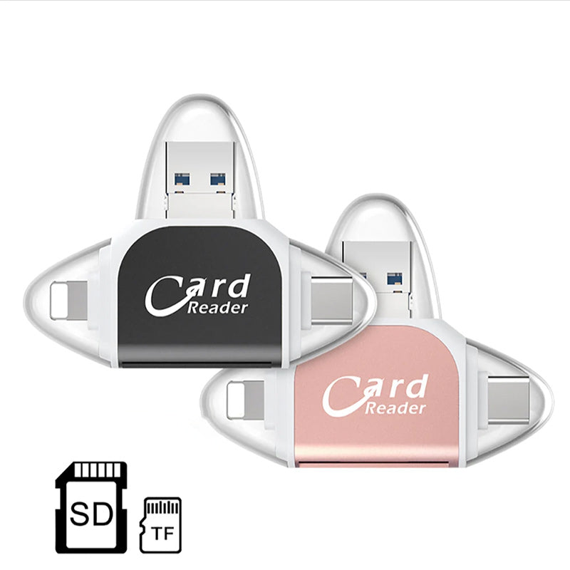 Čtečka karet 4 v 1 s USB C, Lightning, SD, Micro SD a USB 3.0