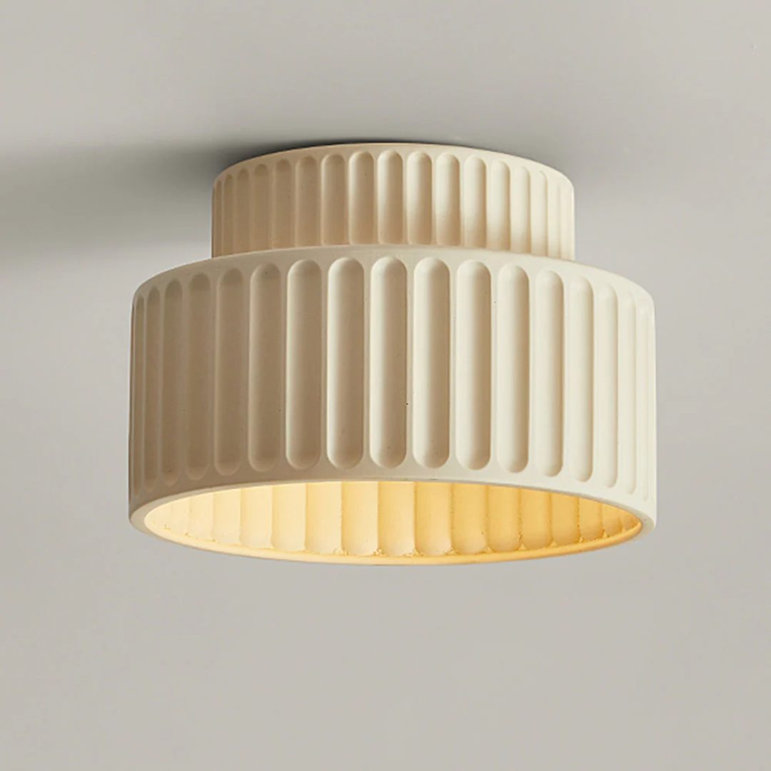 LumaArc Ribbed Vintage Ceiling Light For Low Ceilings