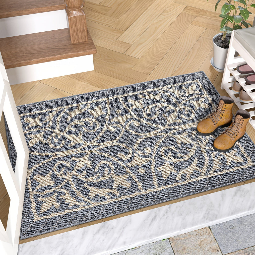 Low profile non-slip indoor entryway mat for clean and safe floors