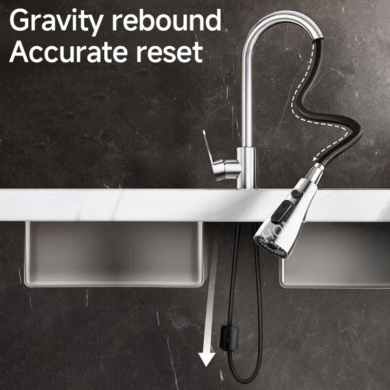 Pull Out Sink Faucet with Flexible Spray Settings