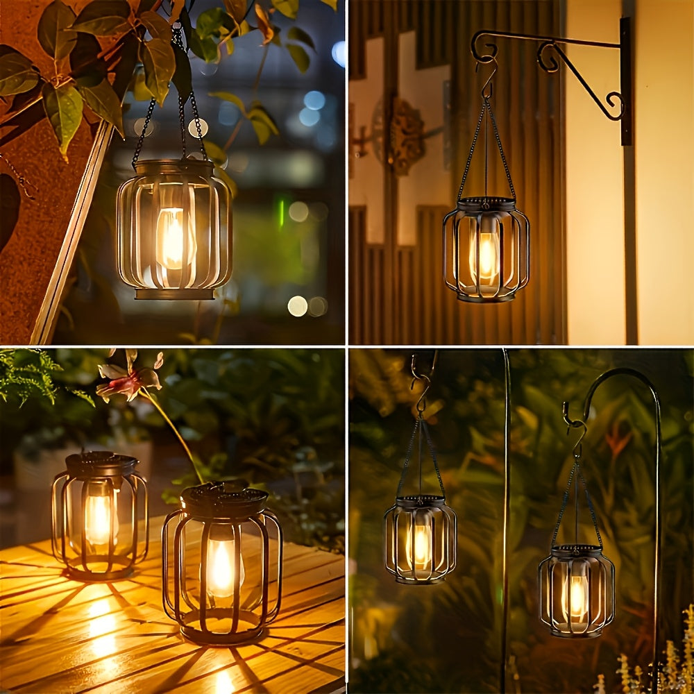 Lanterna Solar Warm Glow para Decoração de Pátio e Alpendre