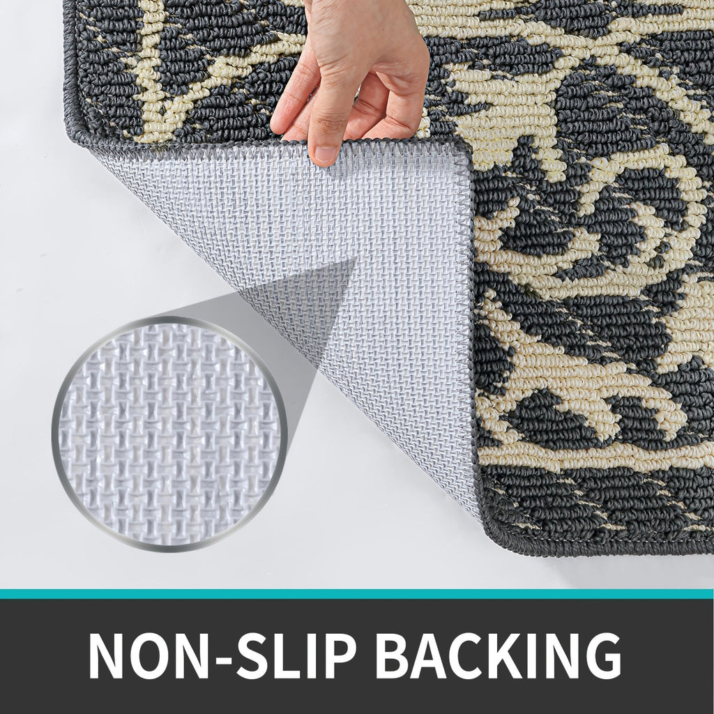 Low profile non-slip indoor entryway mat for clean and safe floors