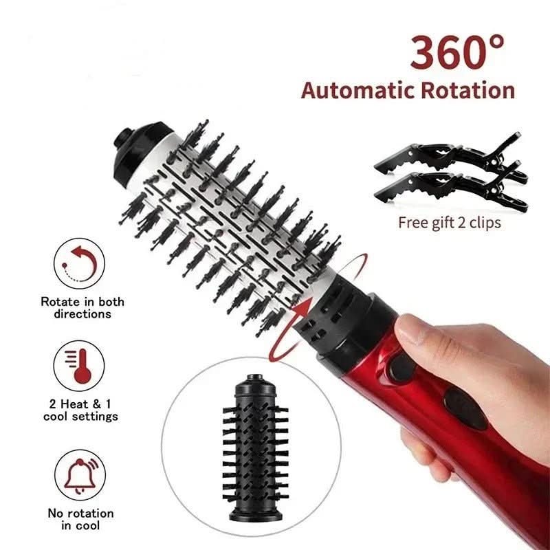 GlamNova 3-In-1 Electric Hair Styler With Hairdryer, Brush And Curling Iron