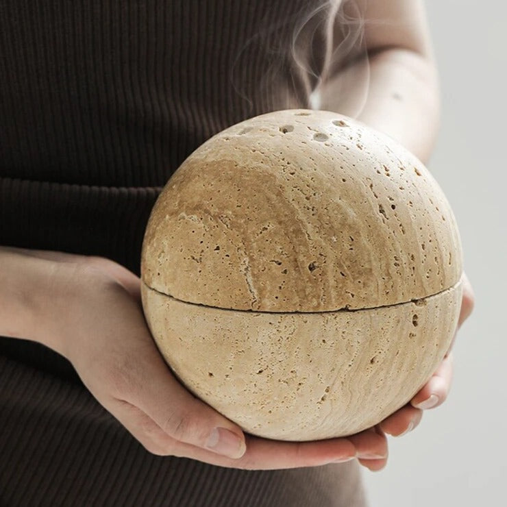 Marble Stone Incense Burner With Cave Hole Design In 7 Colours