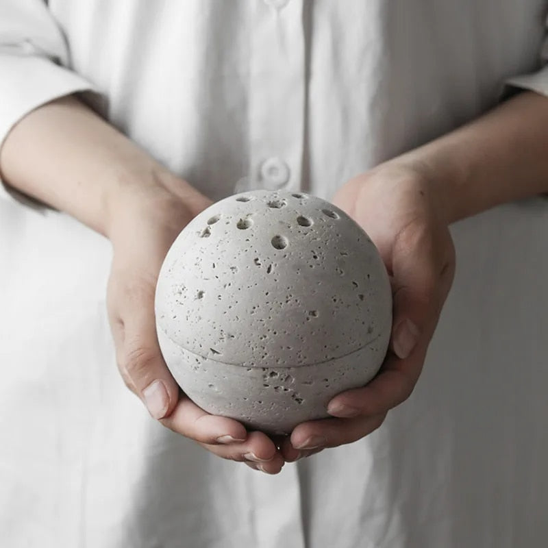 Marble Stone Incense Burner With Cave Hole Design In 7 Colours