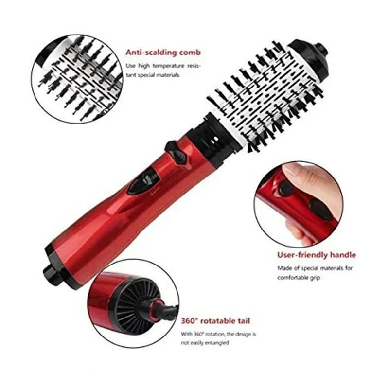 GlamNova 3-In-1 Electric Hair Styler With Hairdryer, Brush And Curling Iron