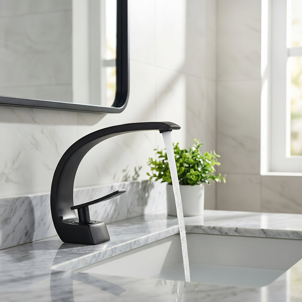 Black Brass Basin Faucet