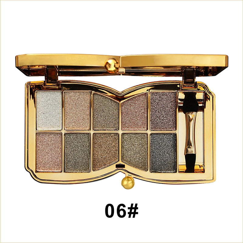 Palette de fards à paupières pailletés 10 couleurs – Poudre maquillage à effet brillant haute brillance pour un maquillage des yeux glamour – Pigmentation intense