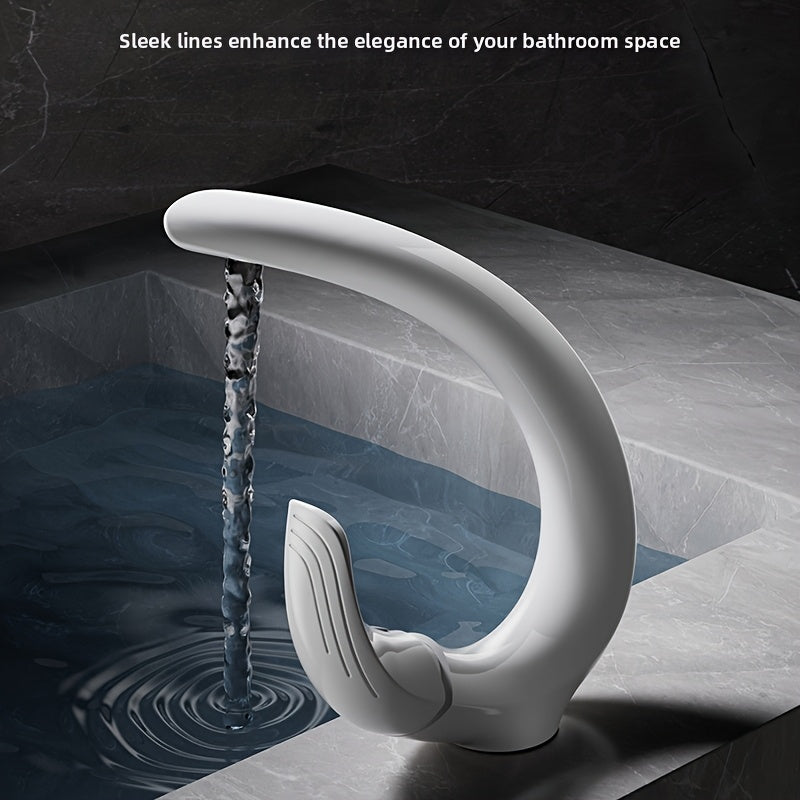 White C-Shaped Basin Faucet