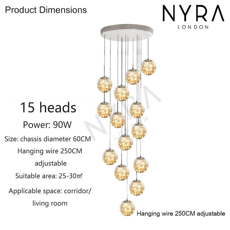 Bella Glass Ball Chandelier | Fervei