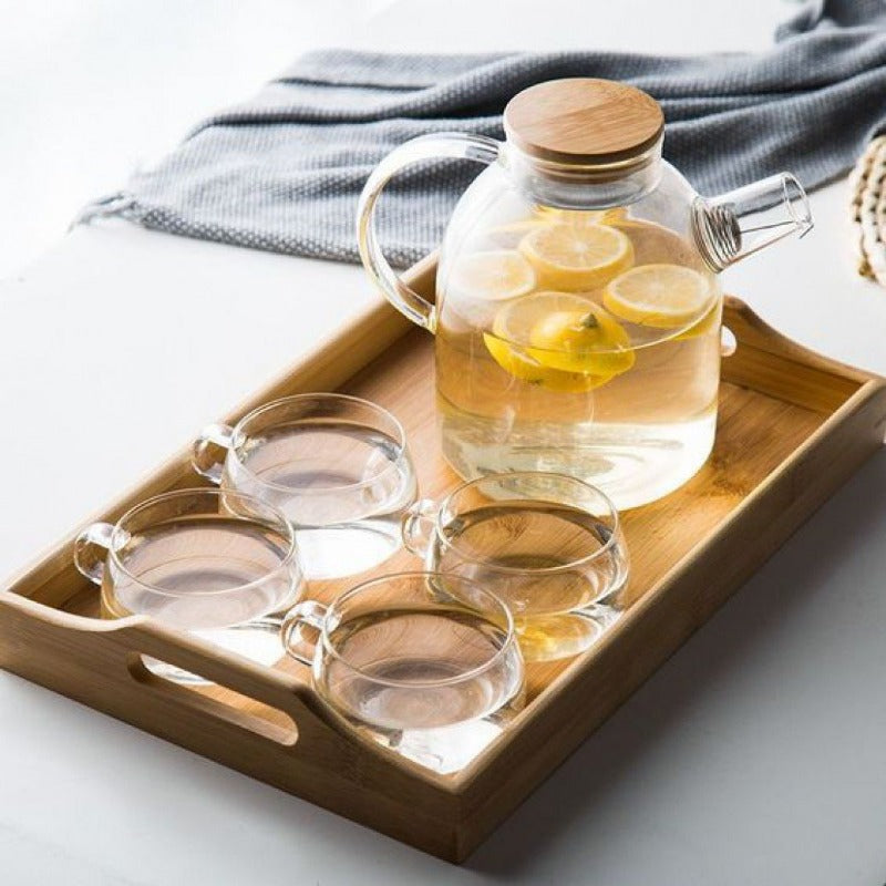 Scandinavian Style Glass Tea Set For Home Tea Service And Gatherings