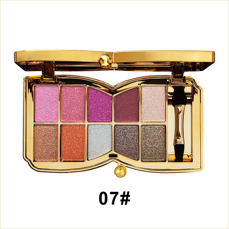Palette de fards à paupières pailletés 10 couleurs – Poudre maquillage à effet brillant haute brillance pour un maquillage des yeux glamour – Pigmentation intense