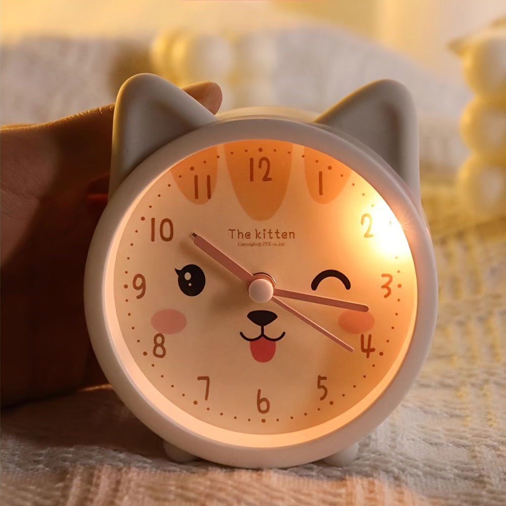 Tavşan Şeklinde Çocuk Saati Sessiz Alarm ve Gece Lambasıyla