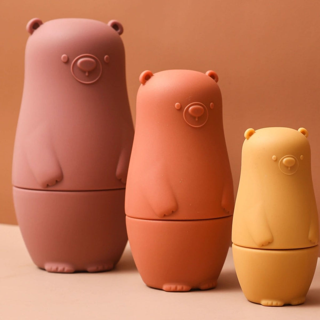BrightNest Stackable Silicone Nesting Dolls for Fine Motor Skills