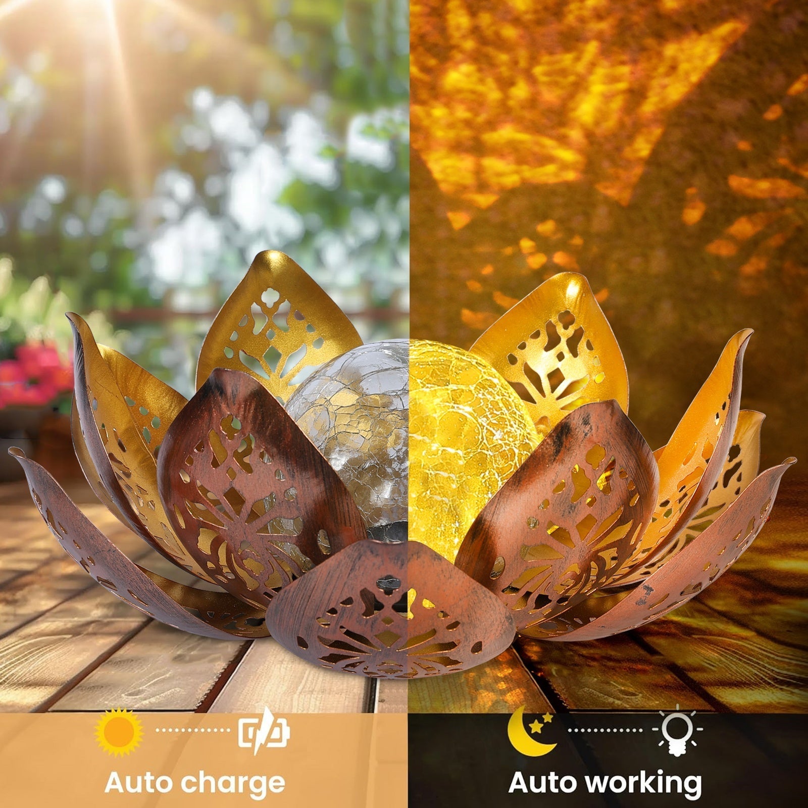 Lampă de grădină Solar Lotus