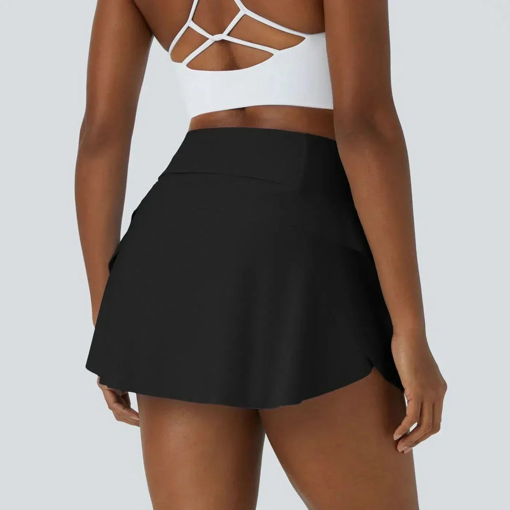 FlowPulse 2-In-1 Dance Skirt With Integrated Shorts And Hidden Back Pocket