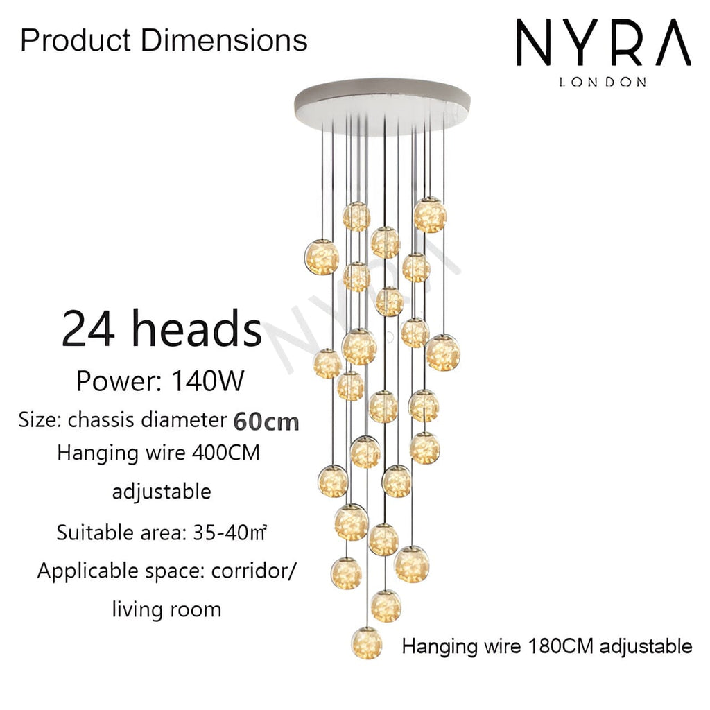 Bella Glass Ball Chandelier | Fervei