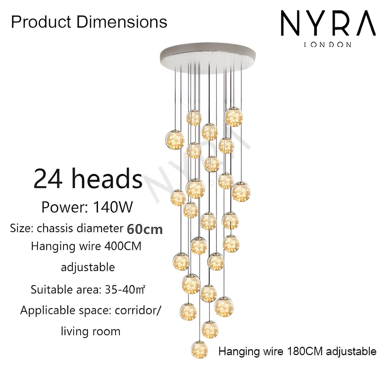 Bella Glass Ball Chandelier | Fervei