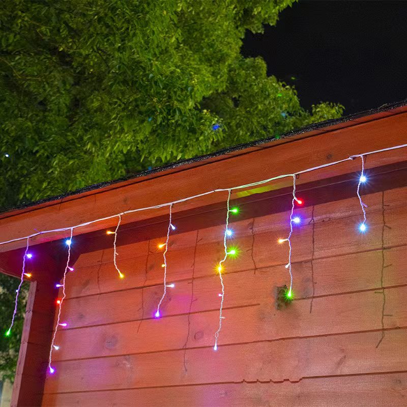 Outdoor Fifty Meter Icicle Curtain Lights With Warm White Waterfall Effect