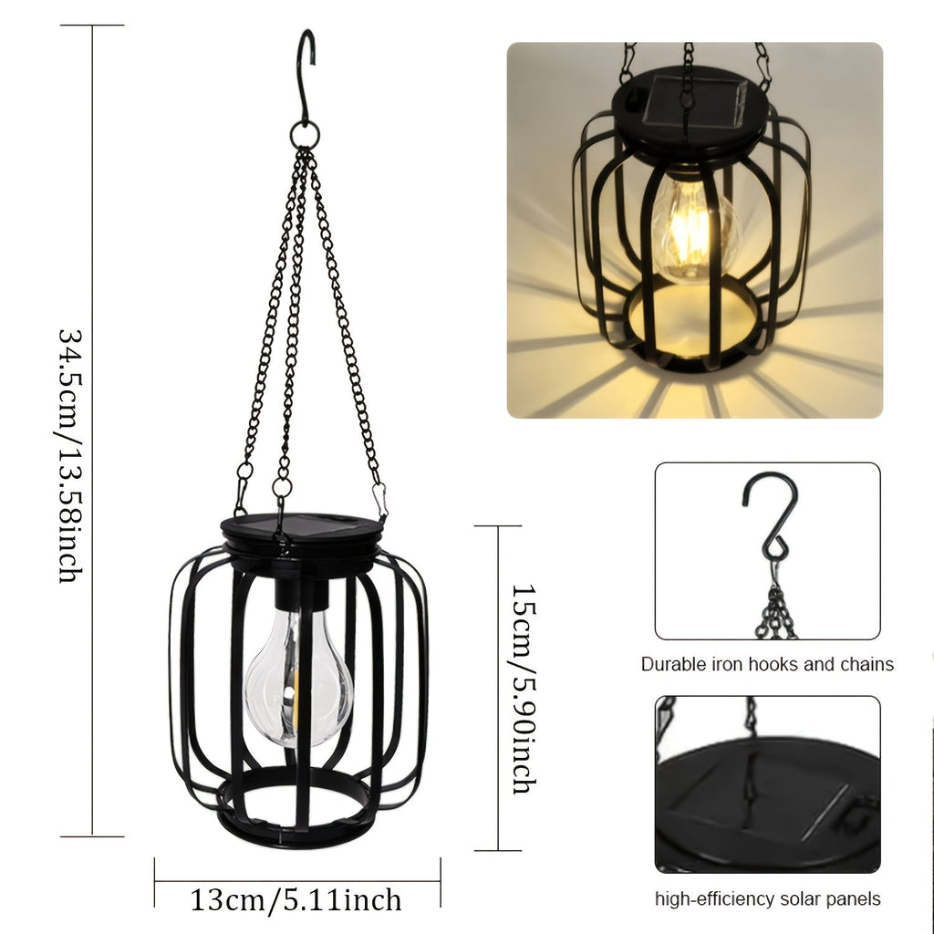 Lanterna Solar Warm Glow para Decoração de Pátio e Alpendre