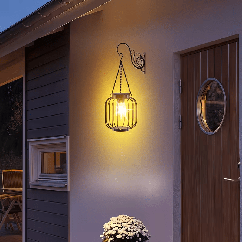 Lanterna Solar Warm Glow para Decoração de Pátio e Alpendre