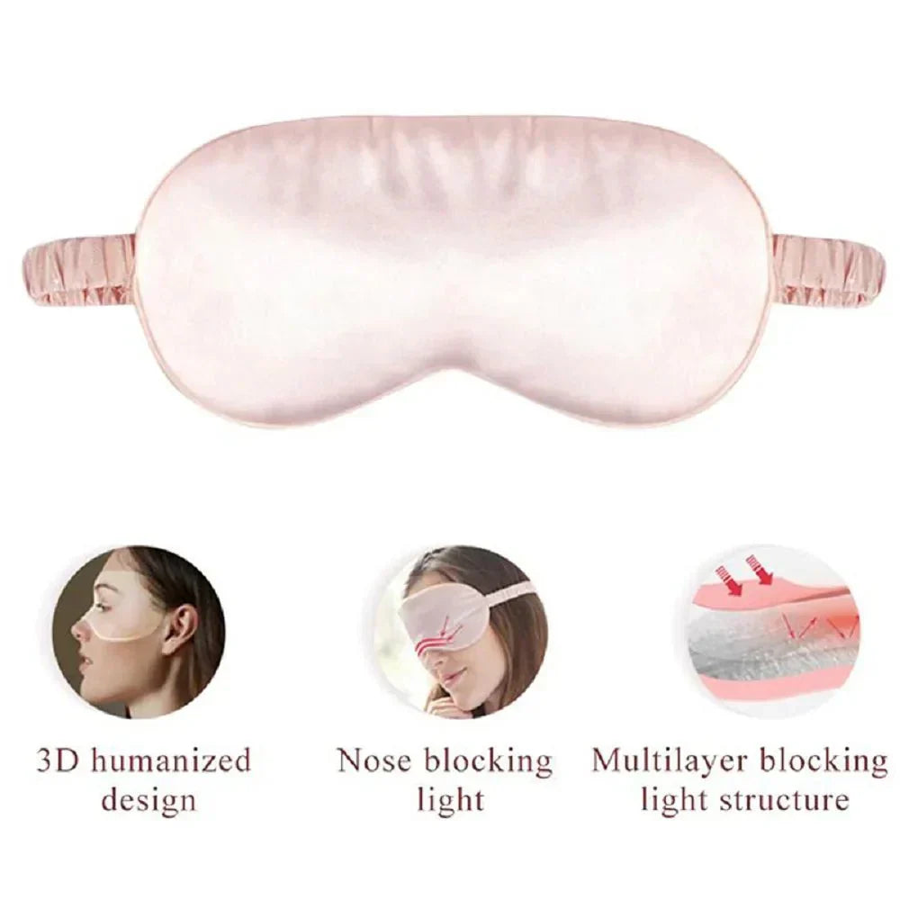 Mascherina per Dormire Leggera in Tessuto Effetto Seta LuminaSilk per Sonno Rilassato