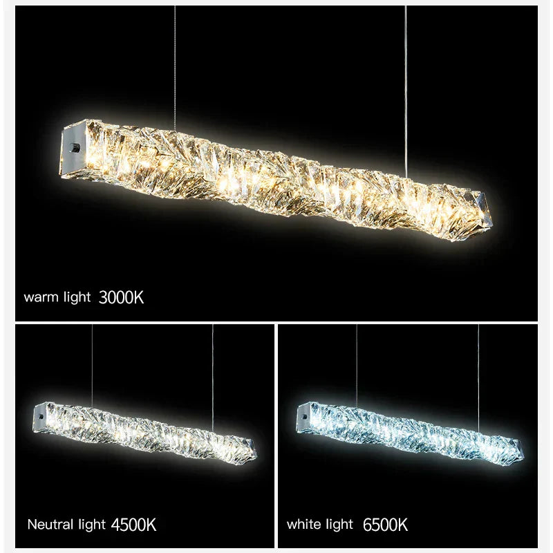 Křišťálové závěsné svítidlo LyraRect s úspornými LED