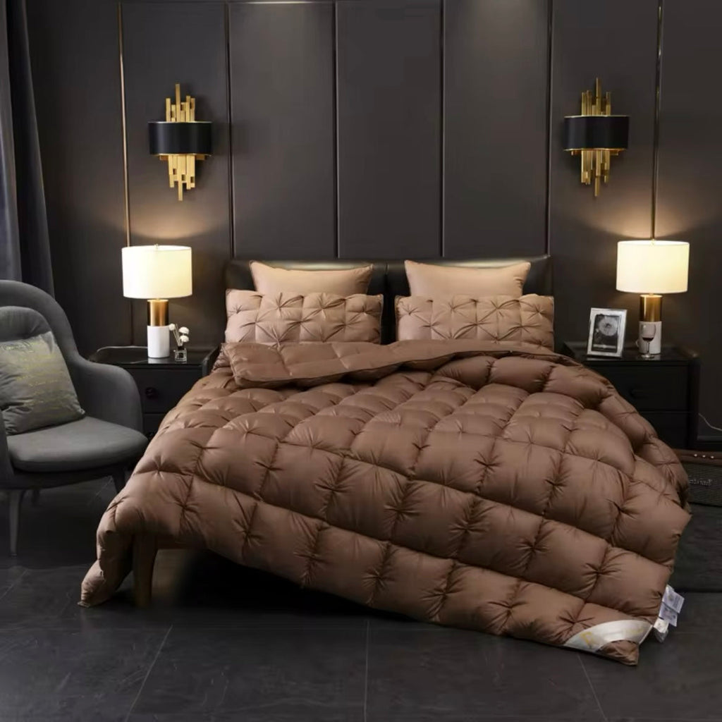 Liora Brown Comforter With Goose Down For Lightweight Luxury