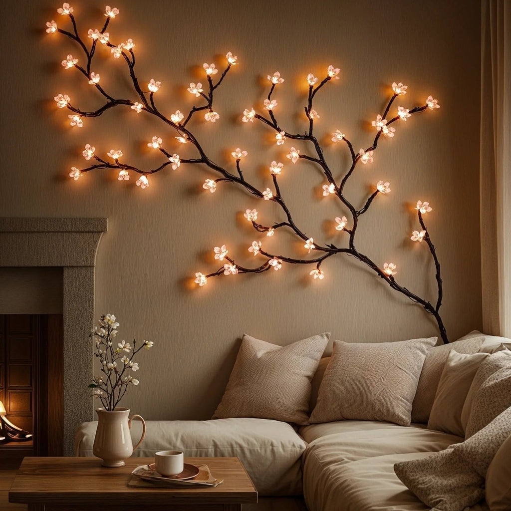 LumiGlow 1,6 m LED-Lichterkette mit warmweißem und sanftem rosa Leuchten