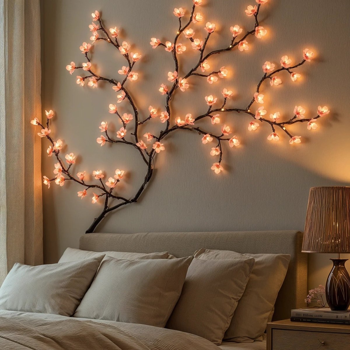 LumiGlow 1,6 m LED-Lichterkette mit warmweißem und sanftem rosa Leuchten