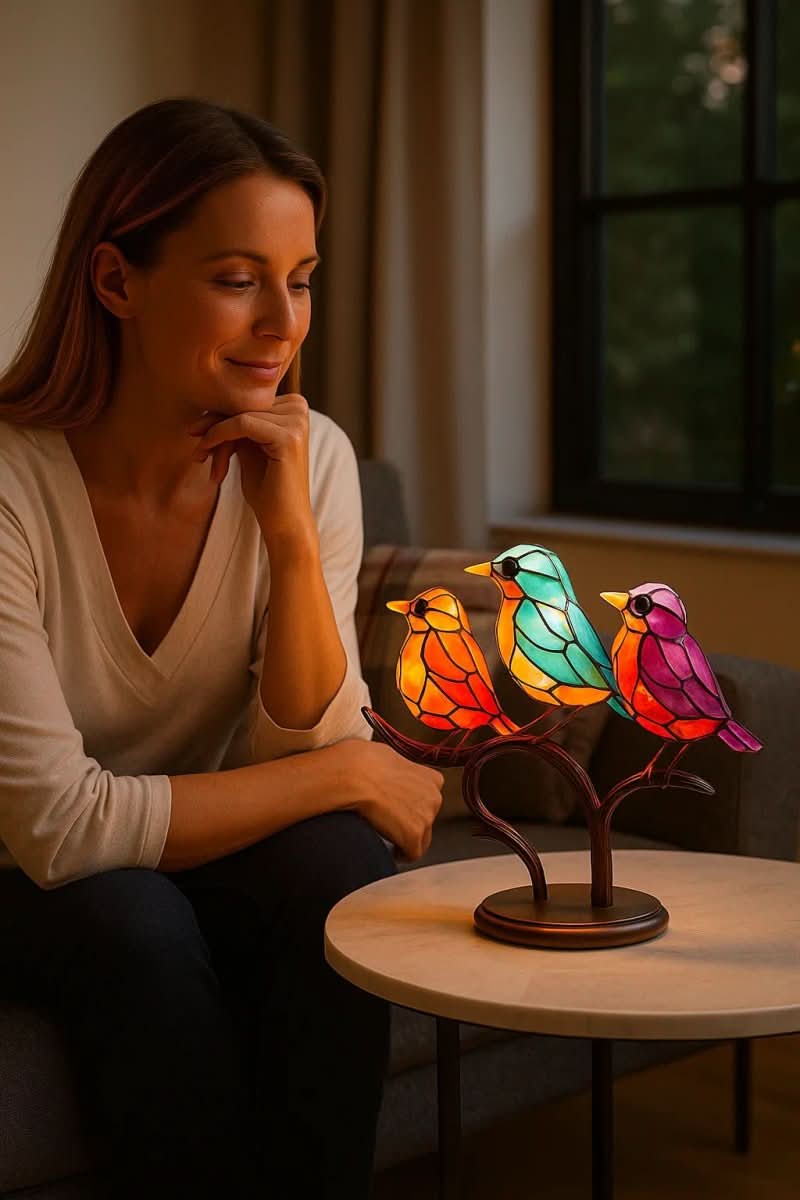 Aurelia Bird Statue: Handmade Colorful Acrylic Home Decor