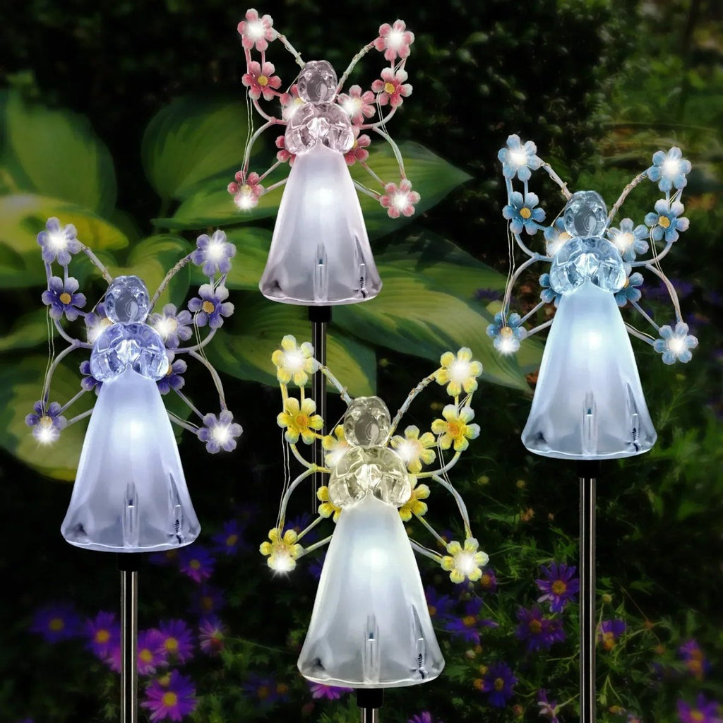 StellarGlow solární LED zahradní světlo anděl pro klidnou venkovní dekoraci