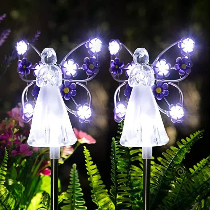 StellarGlow solární LED zahradní světlo anděl pro klidnou venkovní dekoraci