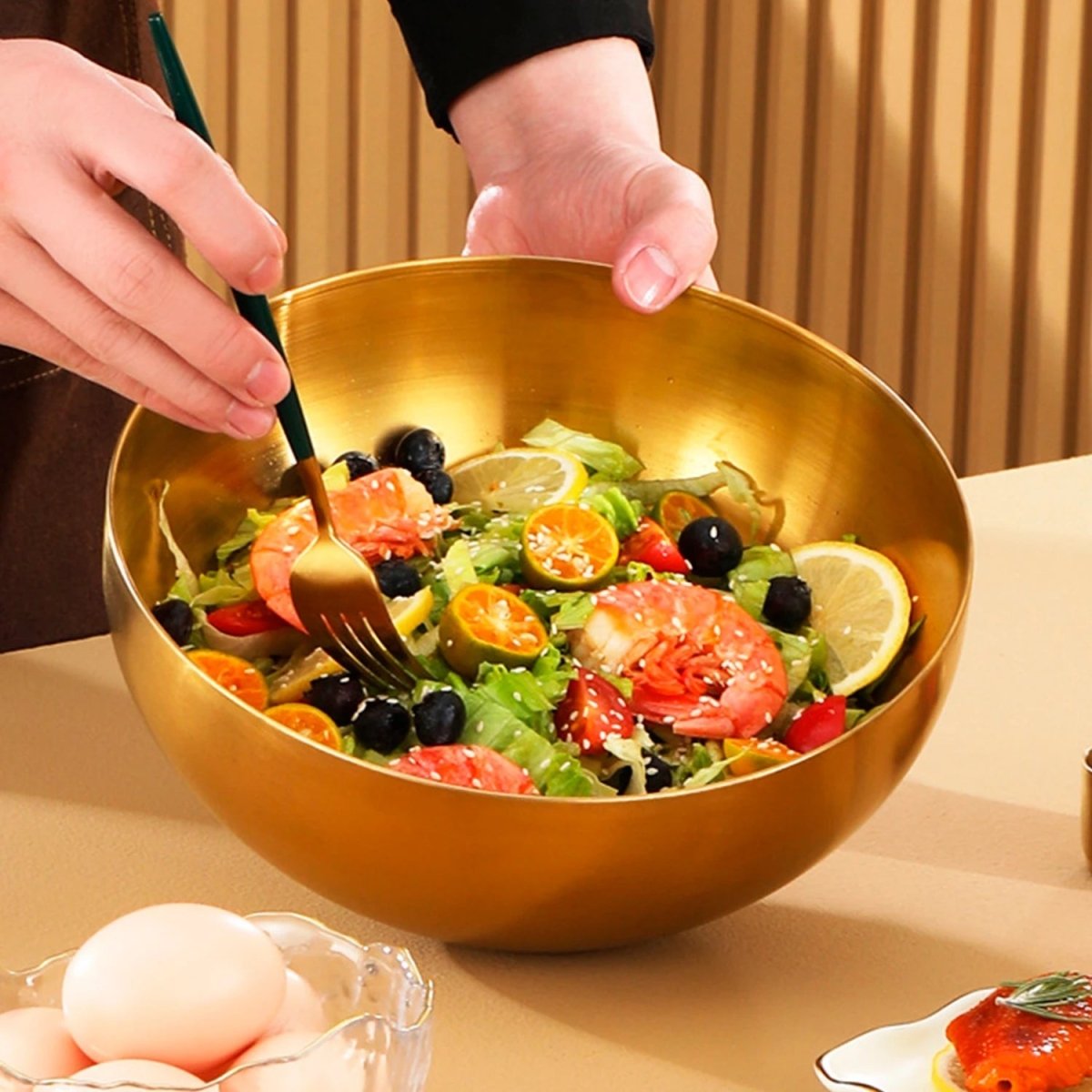AuroraServe Elegant Stainless Steel Serving Bowl for Stylish Dining