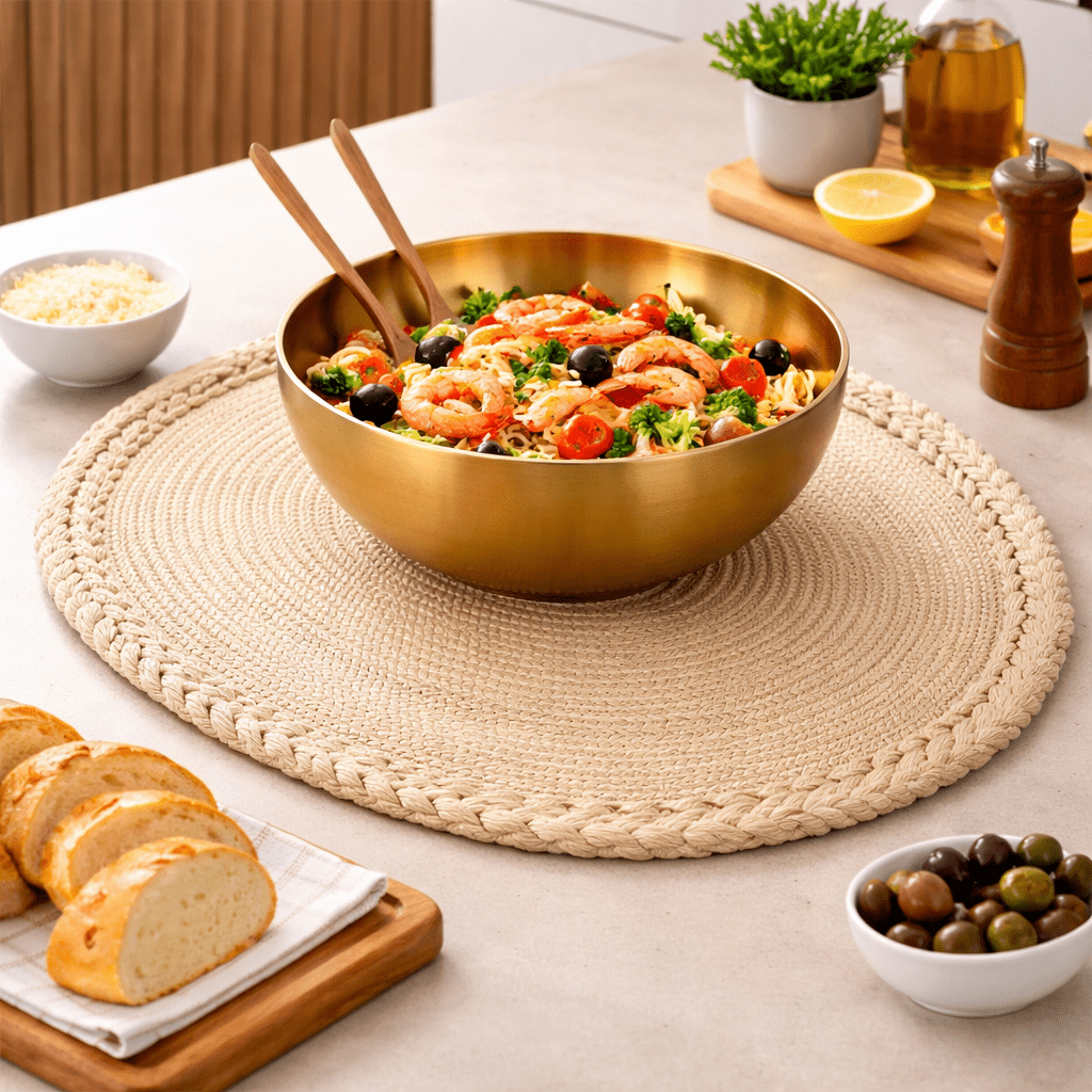 AuroraServe Elegant Stainless Steel Serving Bowl for Stylish Dining