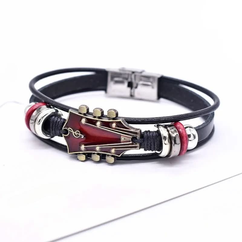 Chordline Leather Bracelet With Guitar-Inspired Design
