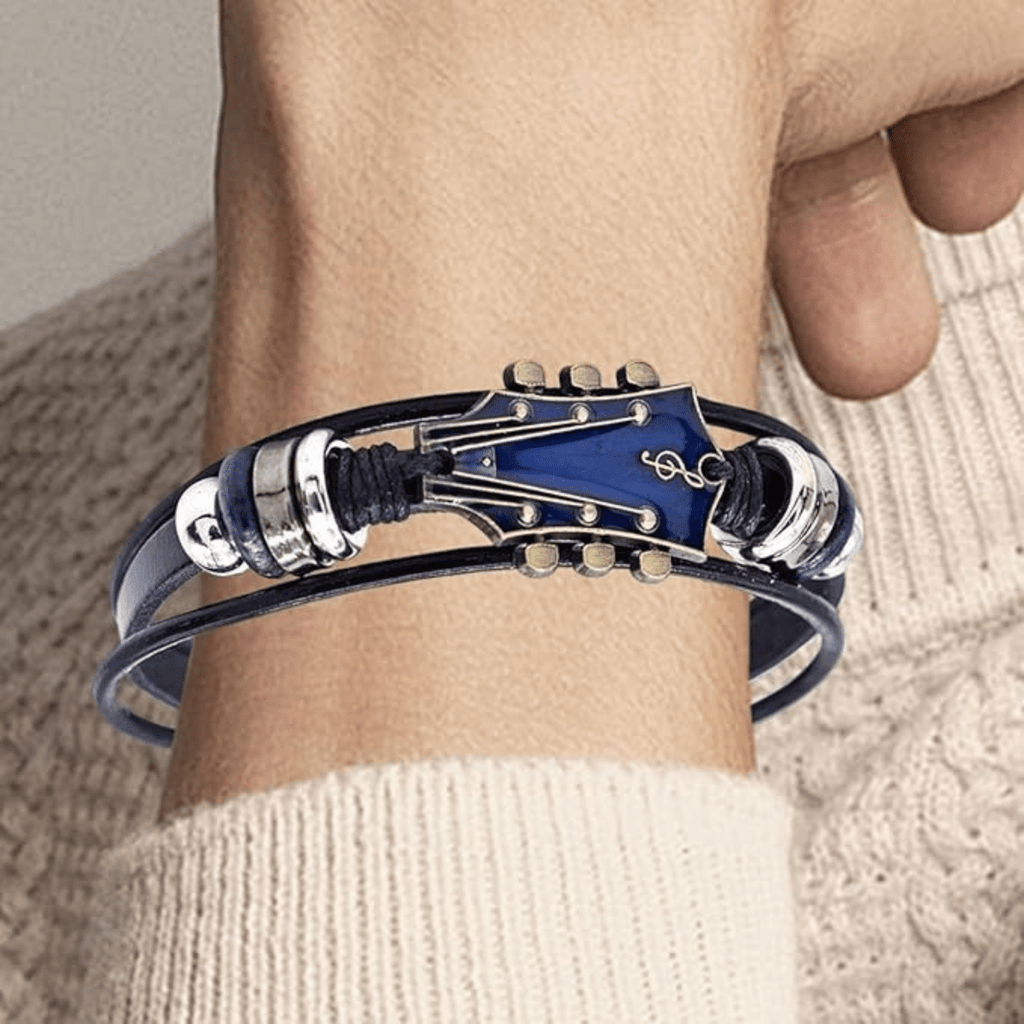 Chordline Leather Bracelet With Guitar-Inspired Design