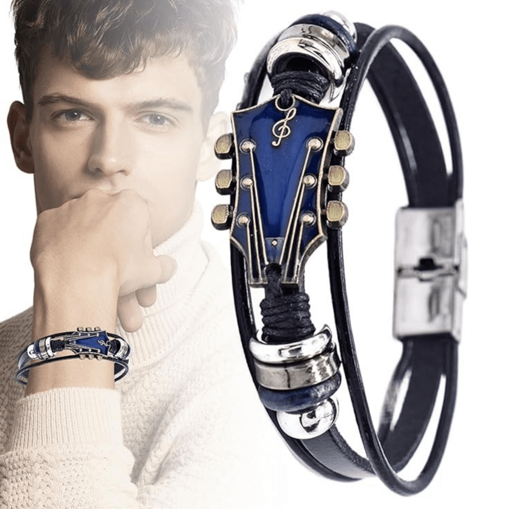 Chordline Leather Bracelet With Guitar-Inspired Design