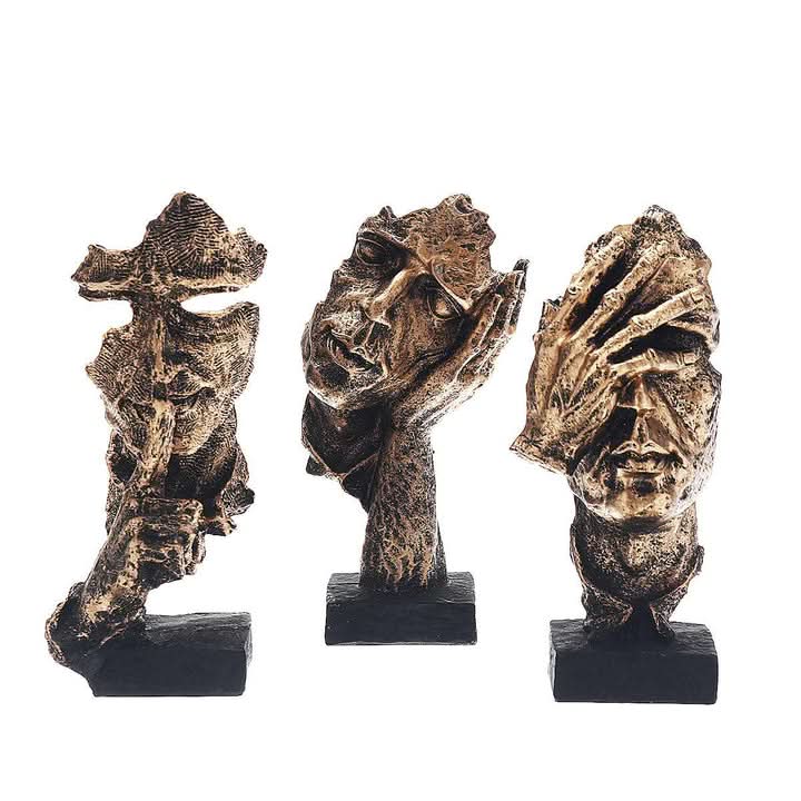 Elara Abstract Golden Sculpture In Nordic Design For Home Decor
