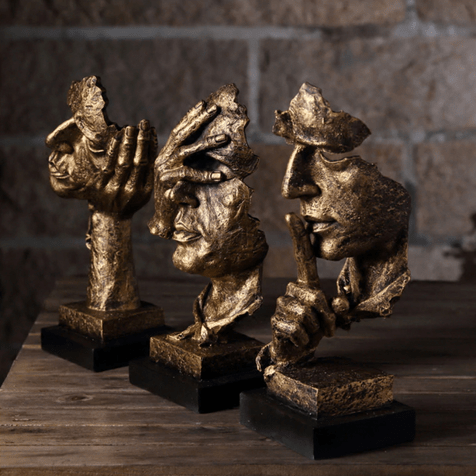 Elara Abstract Golden Sculpture In Nordic Design For Home Decor