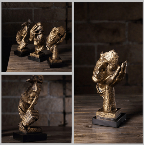 Elara Abstract Golden Sculpture In Nordic Design For Home Decor