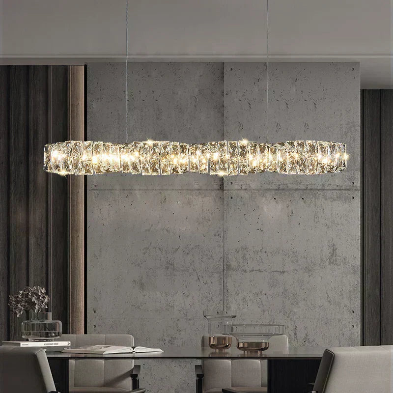 Křišťálové závěsné svítidlo LyraRect s úspornými LED