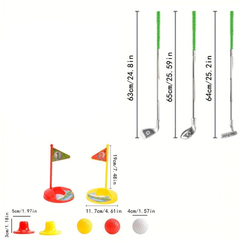 Set Golf Regolabile per Bambini con Mazze Telescopiche, 3 Palline e 2 Bersagli per Età 3-8