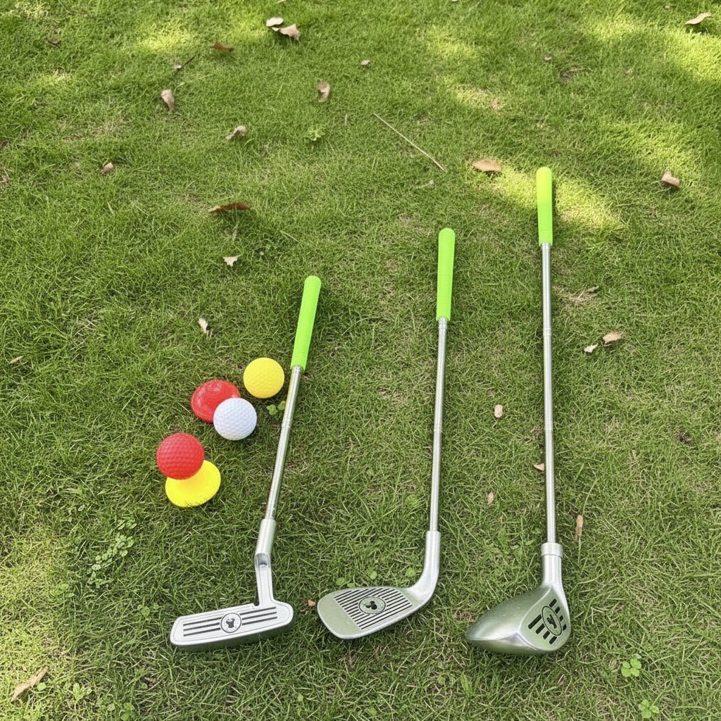 Set Golf Regolabile per Bambini con Mazze Telescopiche, 3 Palline e 2 Bersagli per Età 3-8