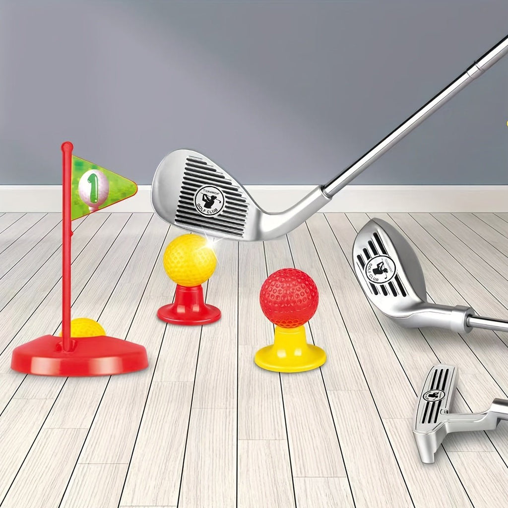 Set Golf Regolabile per Bambini con Mazze Telescopiche, 3 Palline e 2 Bersagli per Età 3-8