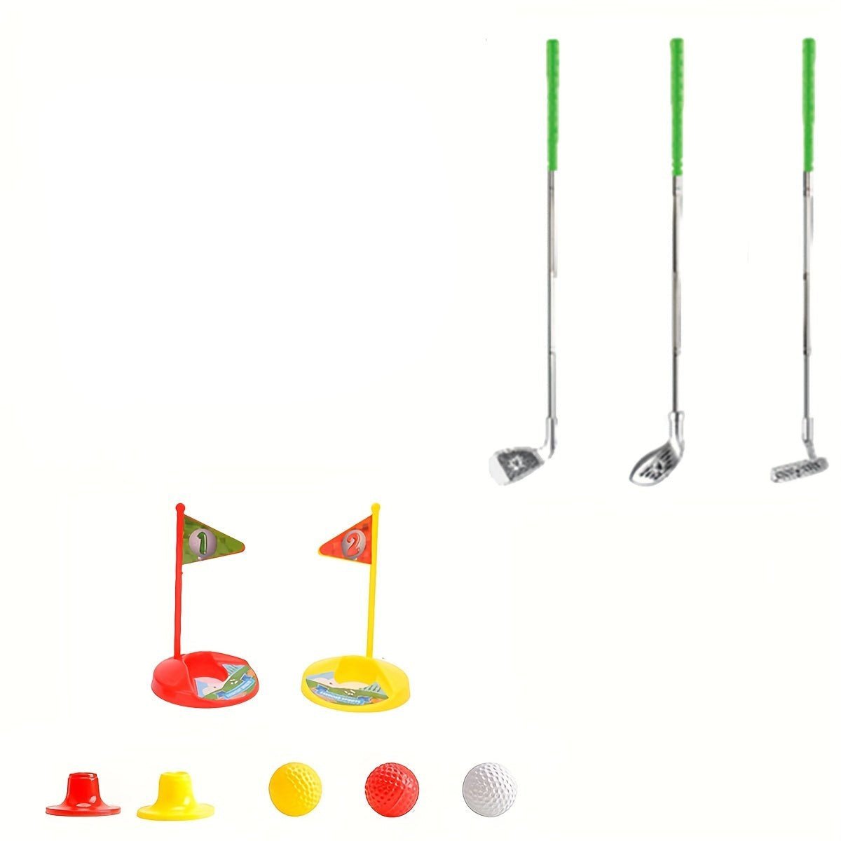 Set Golf Regolabile per Bambini con Mazze Telescopiche, 3 Palline e 2 Bersagli per Età 3-8