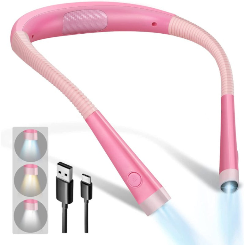 Lâmpada de leitura LED recarregável ajustável com modos de iluminação que protegem os olhos