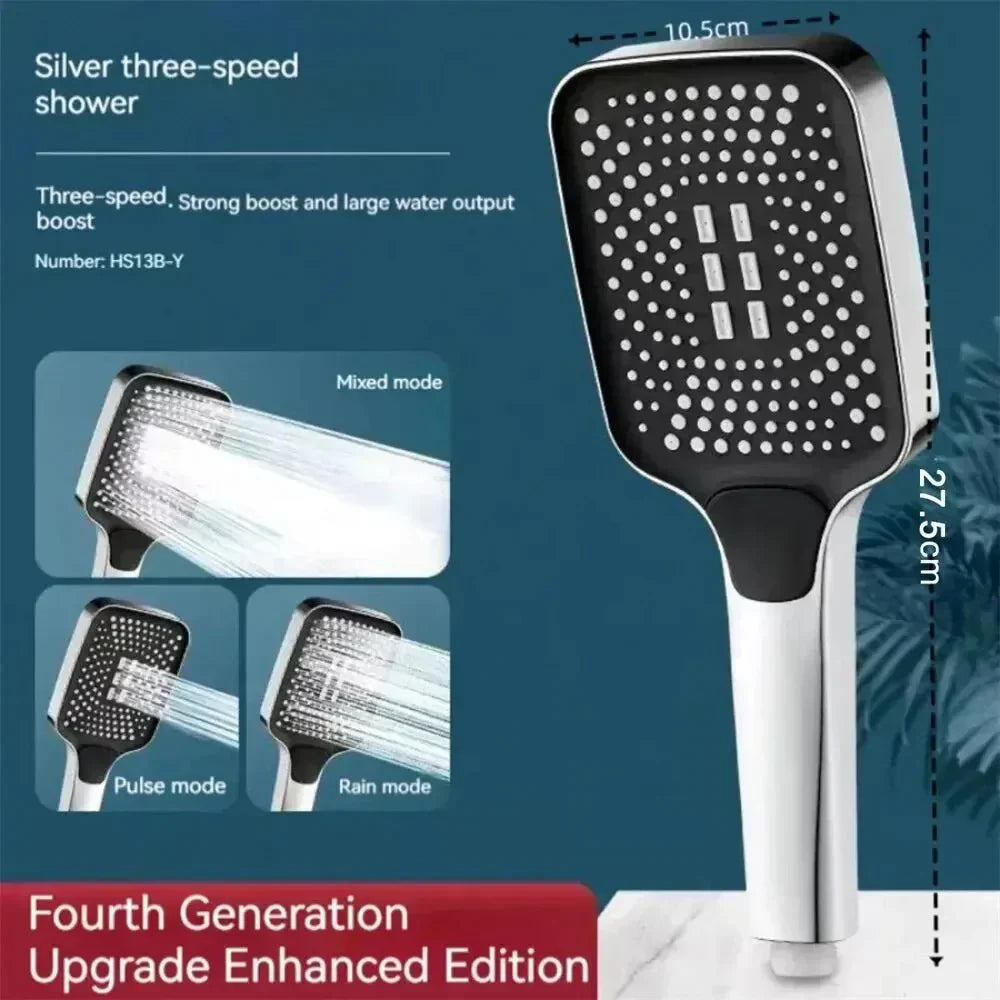 AquaPulse Adjustable High Pressure Handheld Shower Head With Three Spray Modes
