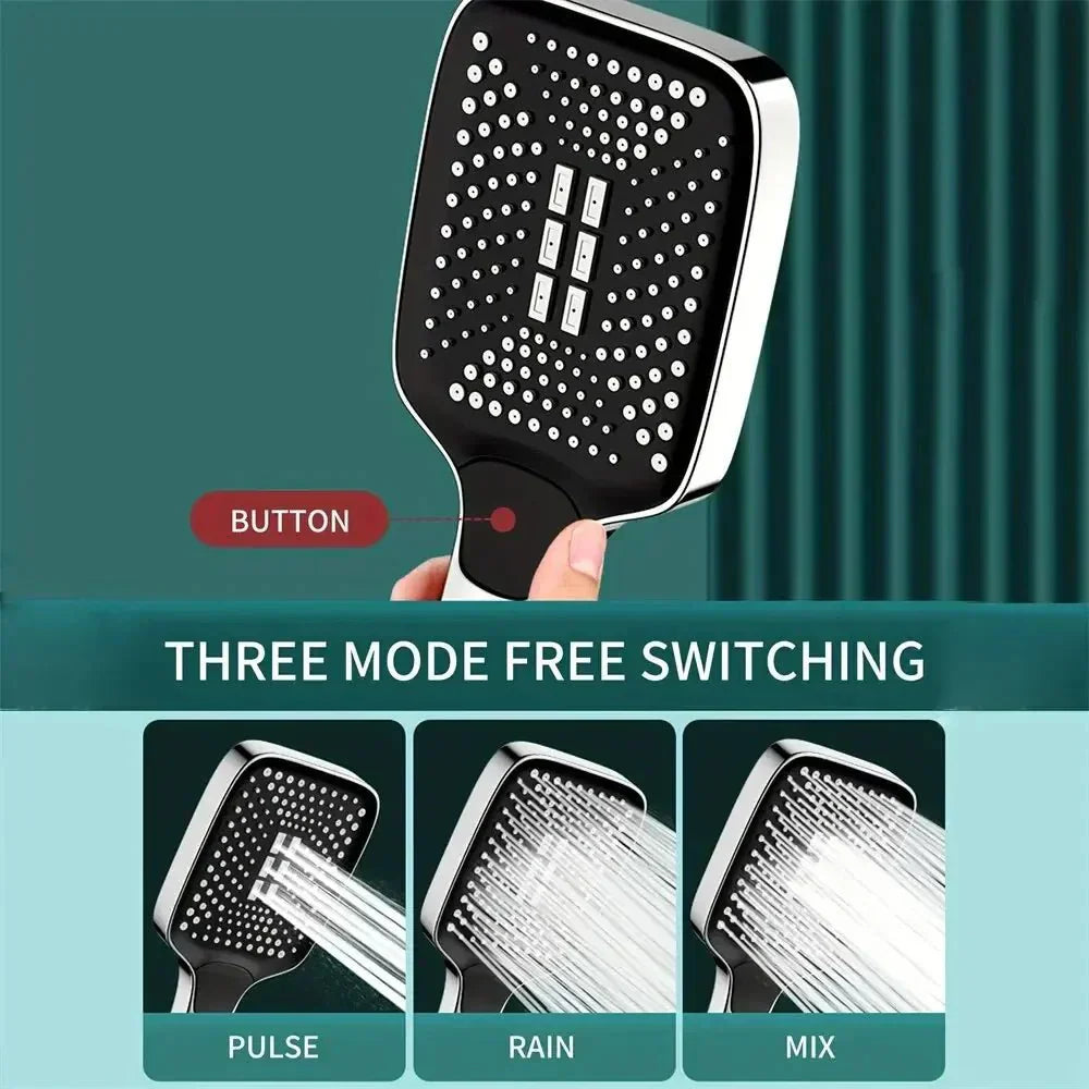 AquaPulse Adjustable High Pressure Handheld Shower Head With Three Spray Modes